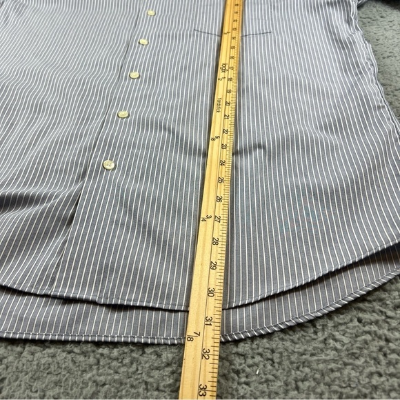 Kenneth Cole Reaction Shirt Mens Size 17-17.5 34-35 Button Down Gray Stripes - Picture 7 of 9